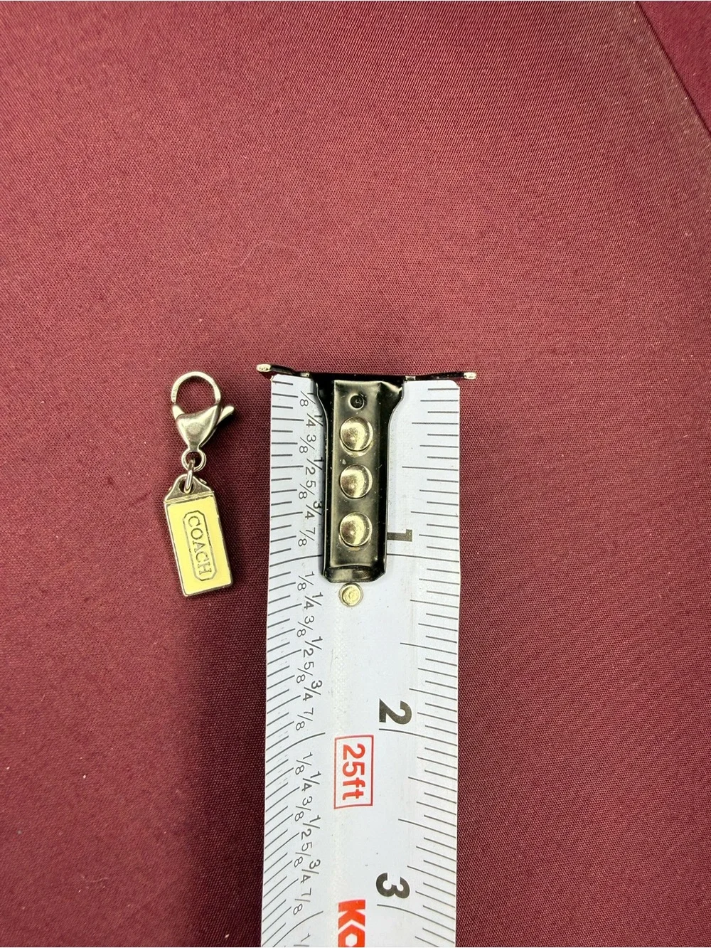 Coach Two-Tone Tag Keychain Charm in Silver and Gold